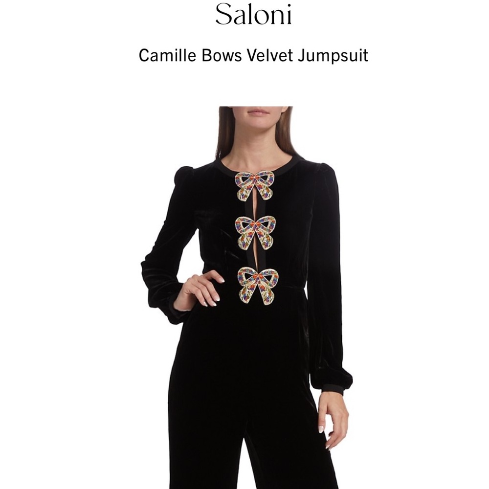 Saloni - Camille Black Velvet Jumpsuit